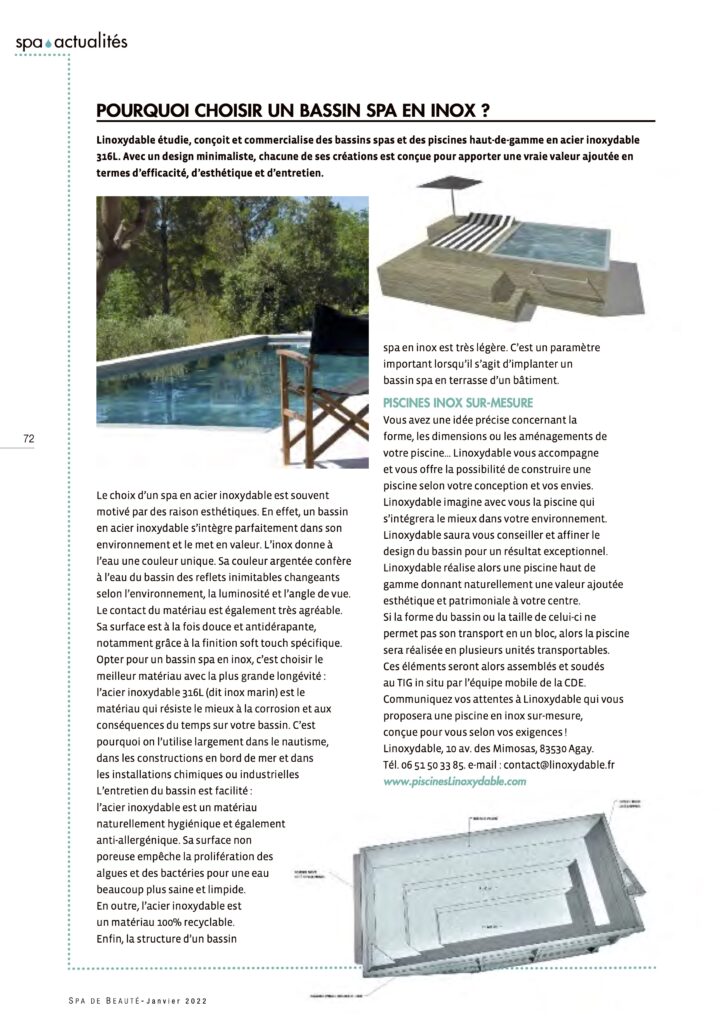 magazine Spa de beauté - article about OFI'spas
