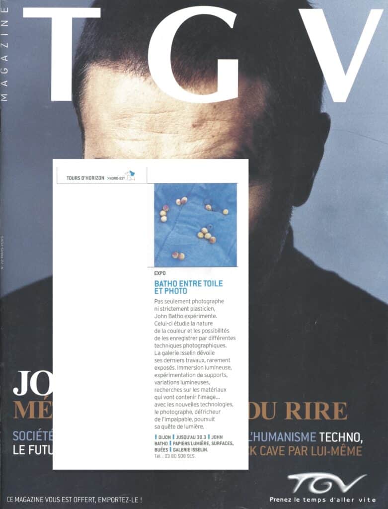 Article - Magazine TGV - Exposition Batho - Galerie Isselin