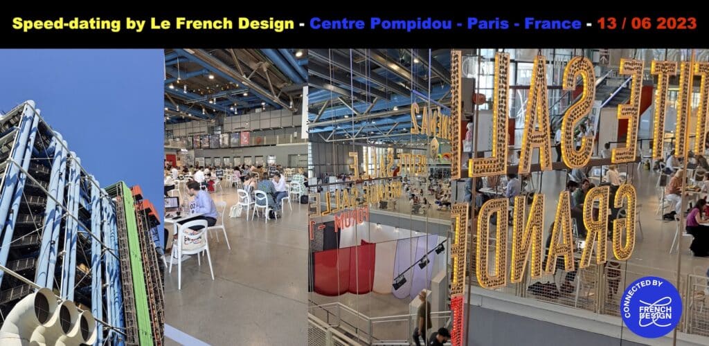 images of the speed dating event by Le French Design at the Pompidou center (Paris)